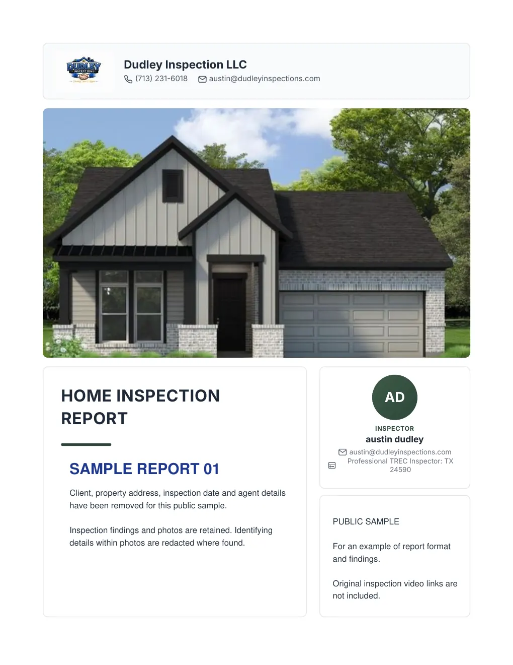 Sample Report 1, page 1 of 30
